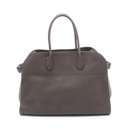 SOFT MARGAUX 15 マルゴー ハンドバッグ レザー グレーブラウン ザロウ バッグ THE ROW