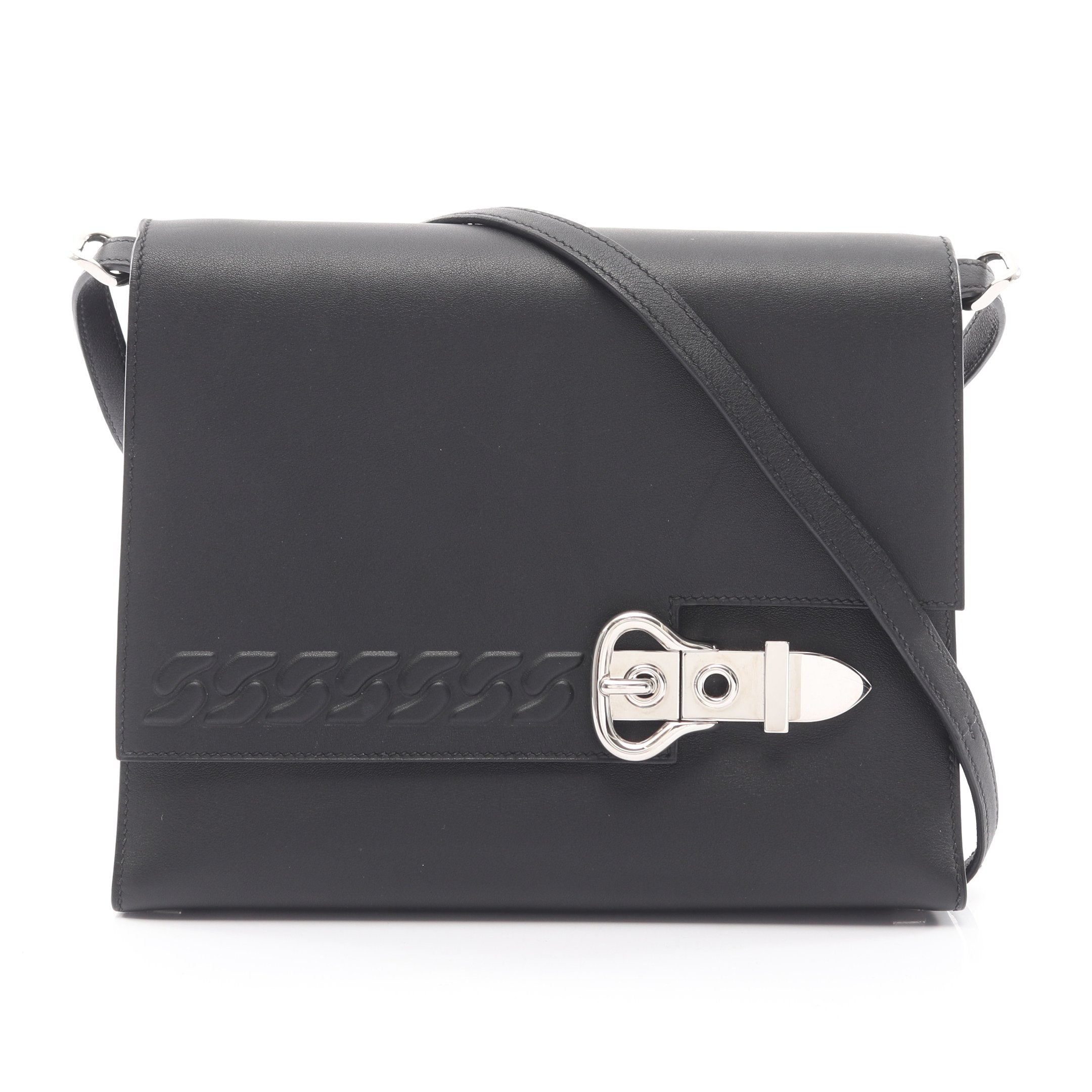 エルメス Hermes ブックルセリエ 中古Boucle Seller bag ブックル セリエ ショルダーバッグ ヴォースイフト ブラック シルバー