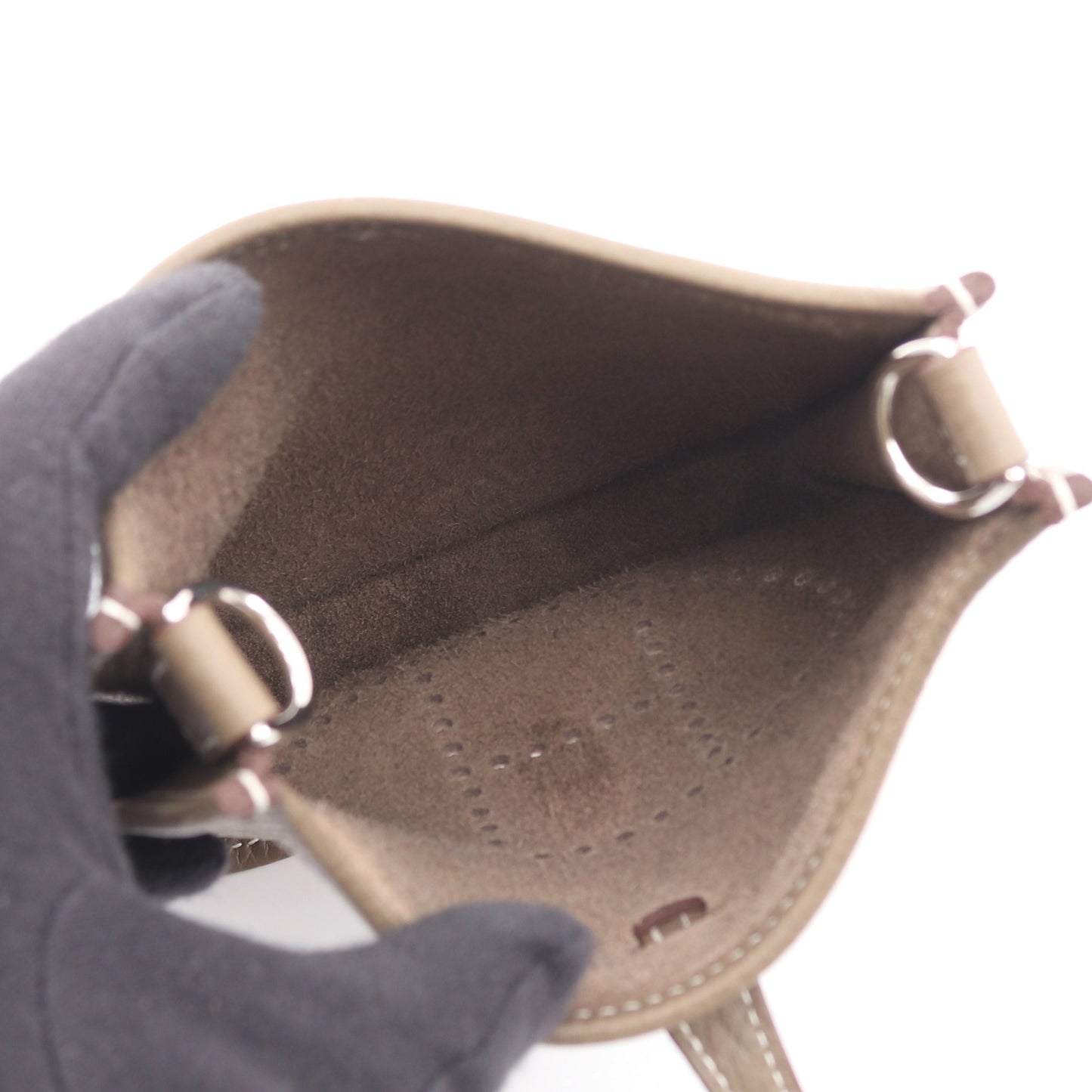 エヴリンTPM アマゾン エトゥープ ショルダーバッグ トリヨンクレマンス グレーベージュ シルバー金具 K刻印 エルメス バッグ HERMES