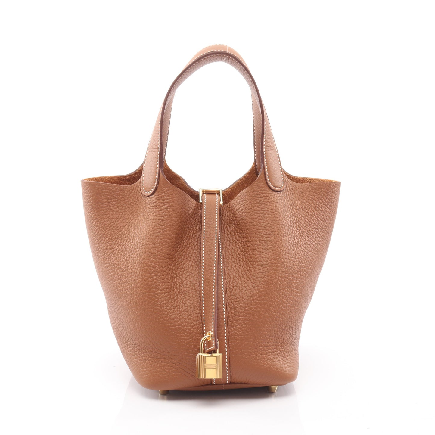 ピコタンロックPM ゴールド ハンドバッグ トリヨンクレマンス ブラウン ゴールド金具 K刻印 エルメス バッグ HERMES