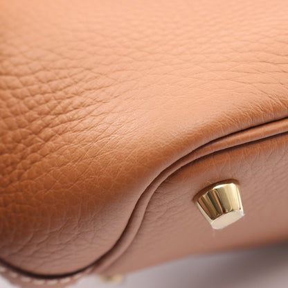 ピコタンロックPM ゴールド ハンドバッグ トリヨンクレマンス ブラウン ゴールド金具 K刻印 エルメス バッグ HERMES