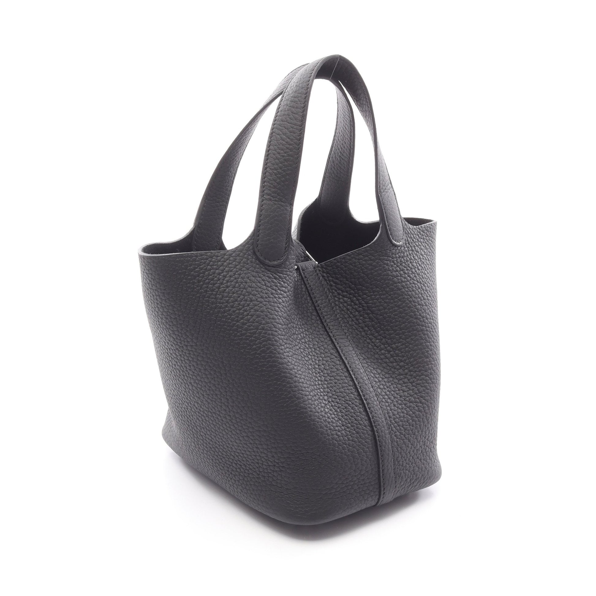 ピコタンロックPM ハンドバッグ トリヨンクレマンス ブラック シルバー金具 K刻印 エルメス バッグ HERMES