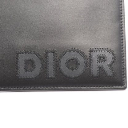 クラッチバッグ ロゴ レザー ブラック ダークグレー バイカラー ディオール バッグ DIOR