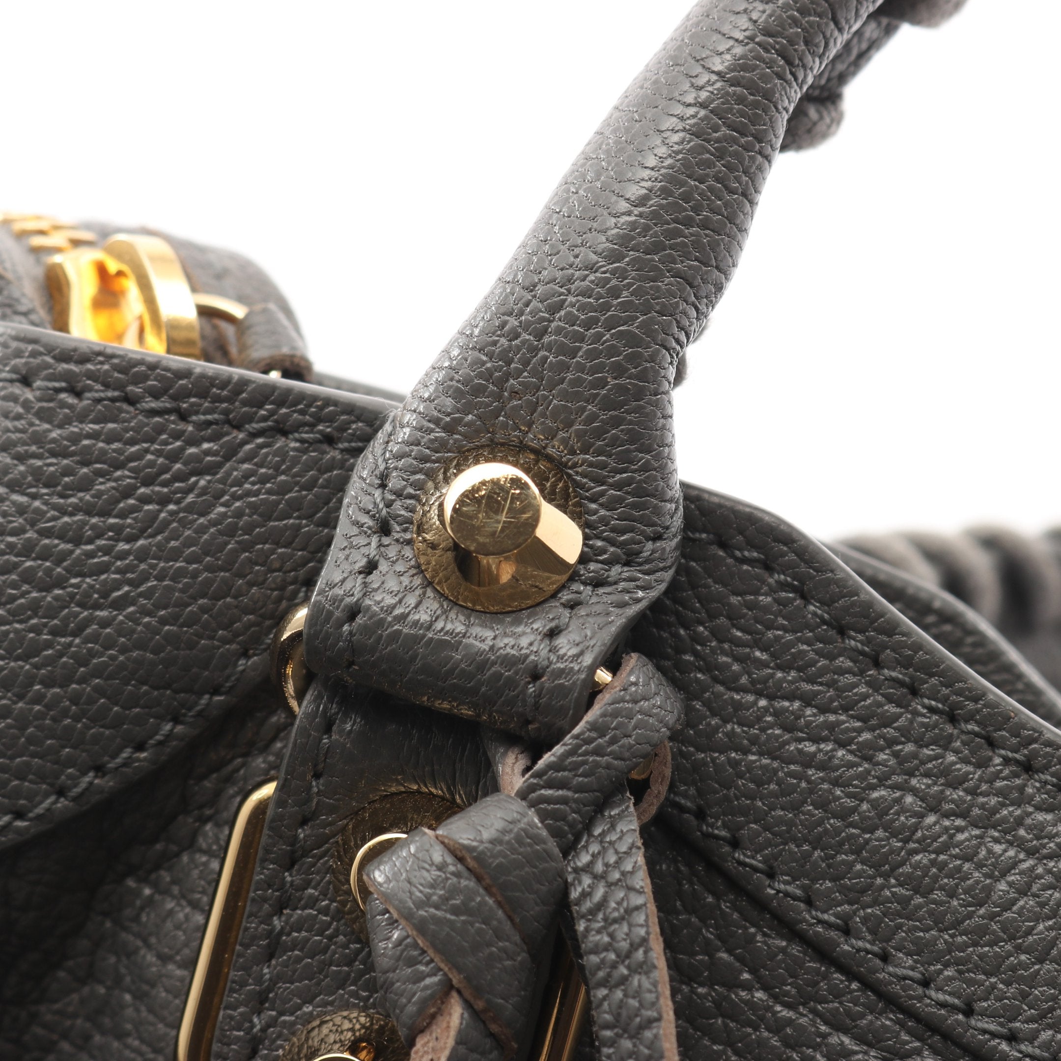 クラシック メタリック エッジ ミニ シティ ハンドバッグ レザー