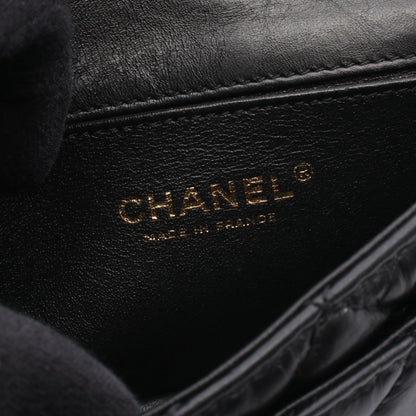 2.55 ミニマトラッセ Wチェーンショルダーバッグ レザー ブラック ゴールド金具 シャネル バッグ CHANEL