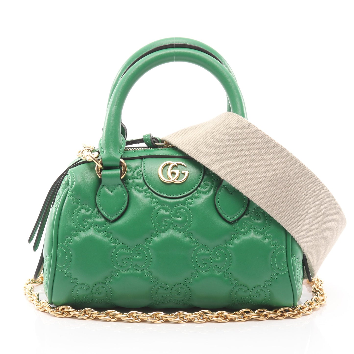 GGマトラッセ ハンドバッグ レザー グリーン 2WAY グッチ バッグ GUCCI