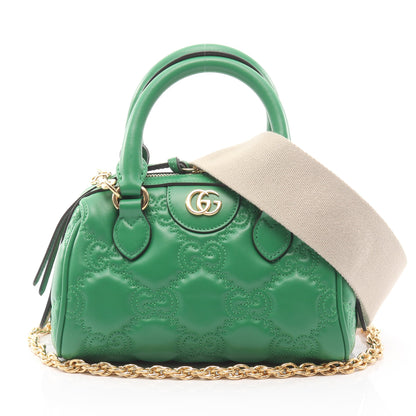 GGマトラッセ ハンドバッグ レザー グリーン 2WAY グッチ バッグ GUCCI
