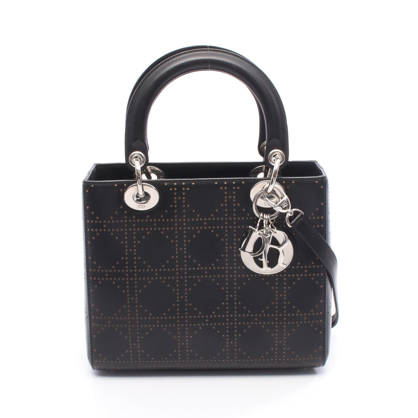 LADY DIOR レディディオール ハンドバッグ レザー ブラック 2WAY クリスチャンディオール バッグ Christian Dior