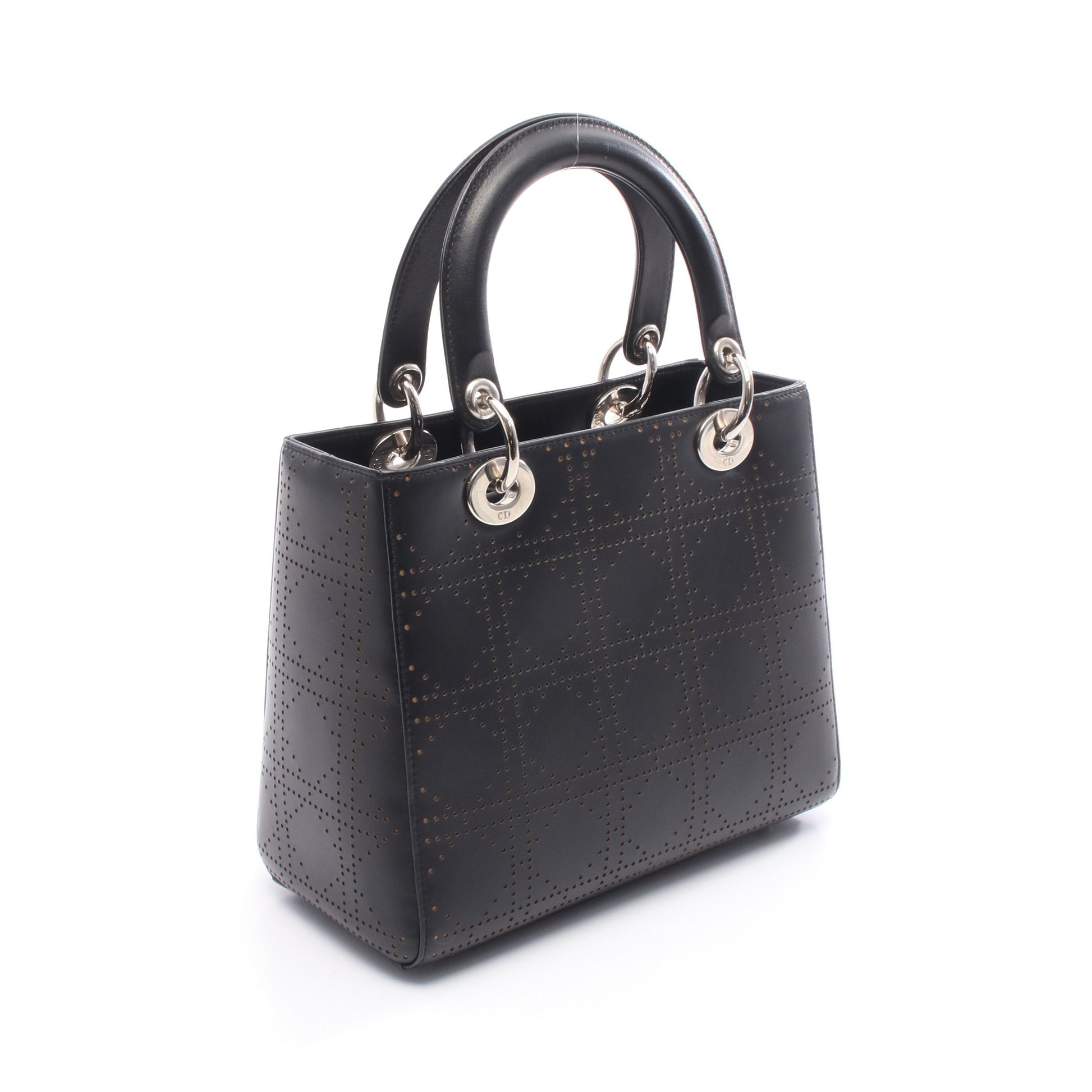 LADY DIOR レディディオール ハンドバッグ レザー ブラック 2WAY クリスチャンディオール バッグ Christian Dior