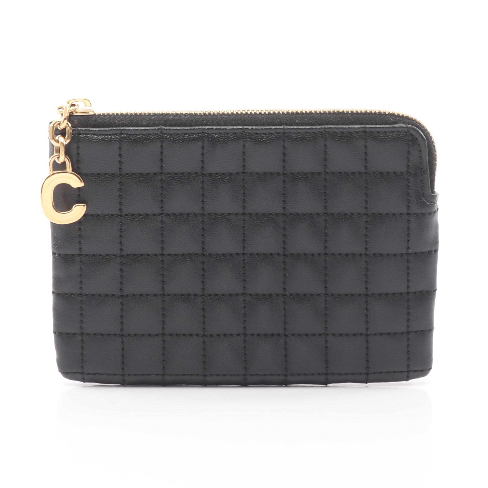 Coin＆Card Pouch Cチャーム カードケース コインケース レザー ブラック セリーヌ 財布・小物 CELINE