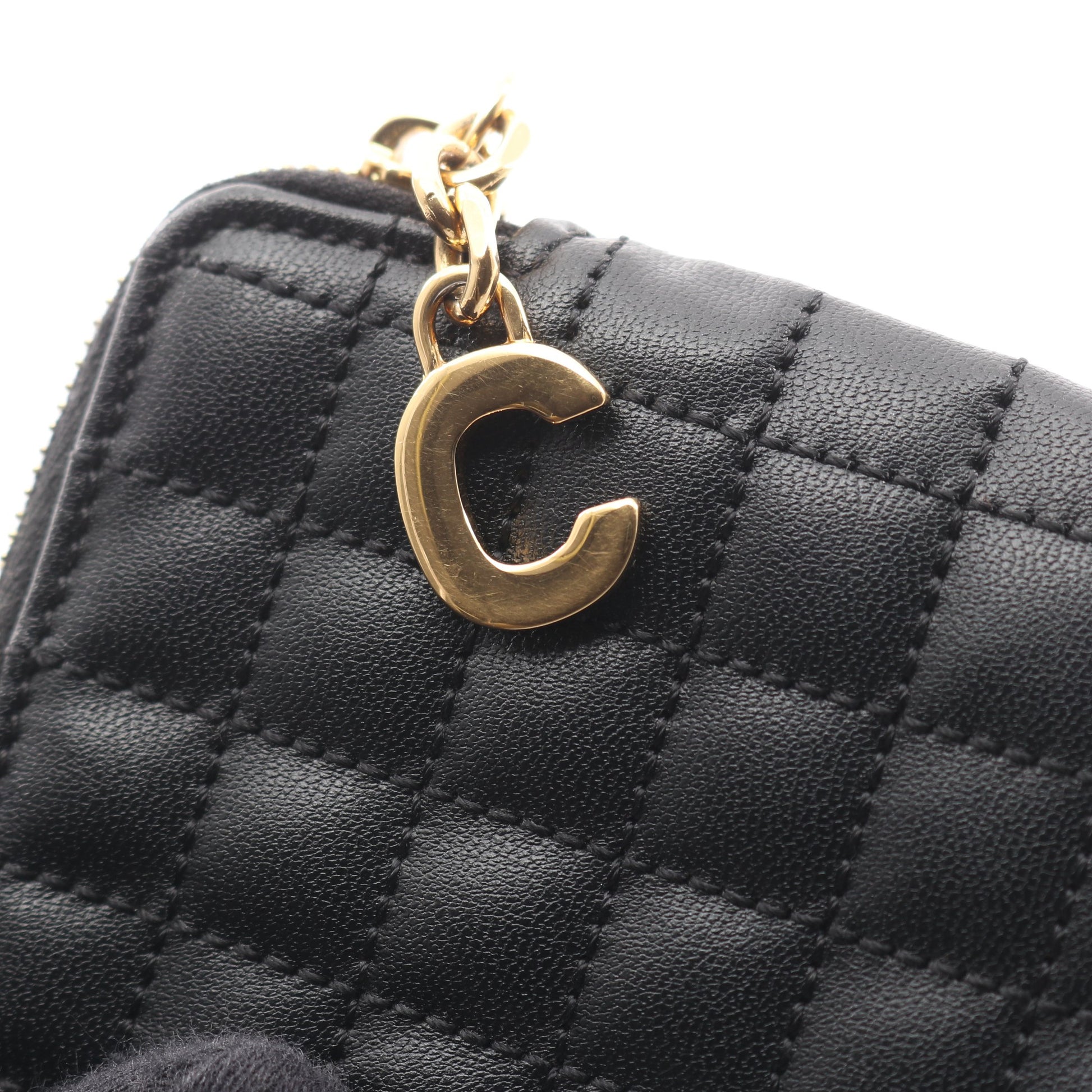 Coin＆Card Pouch Cチャーム カードケース コインケース レザー ブラック セリーヌ 財布・小物 CELINE