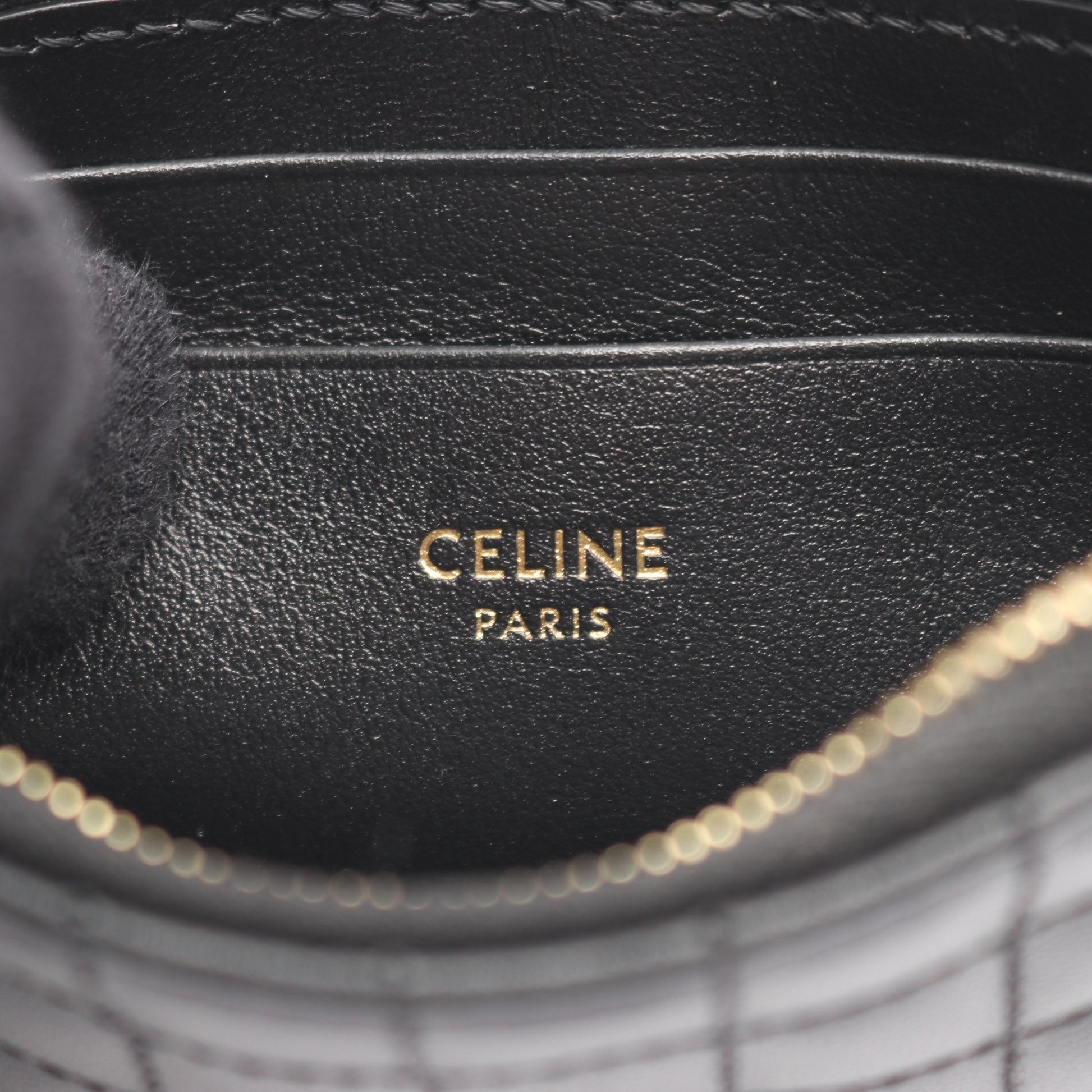 Coin＆Card Pouch Cチャーム カードケース コインケース レザー ブラック セリーヌ 財布・小物 CELINE