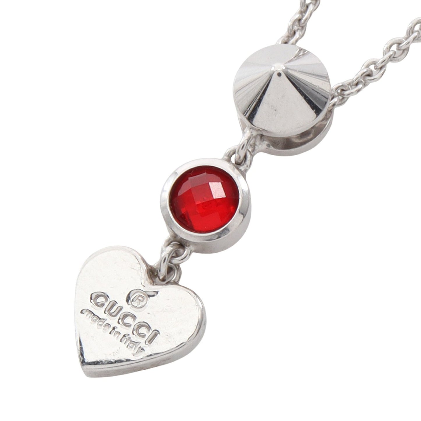 ハート ネックレス SV925 シルバー レッド グッチ アクセサリー GUCCI