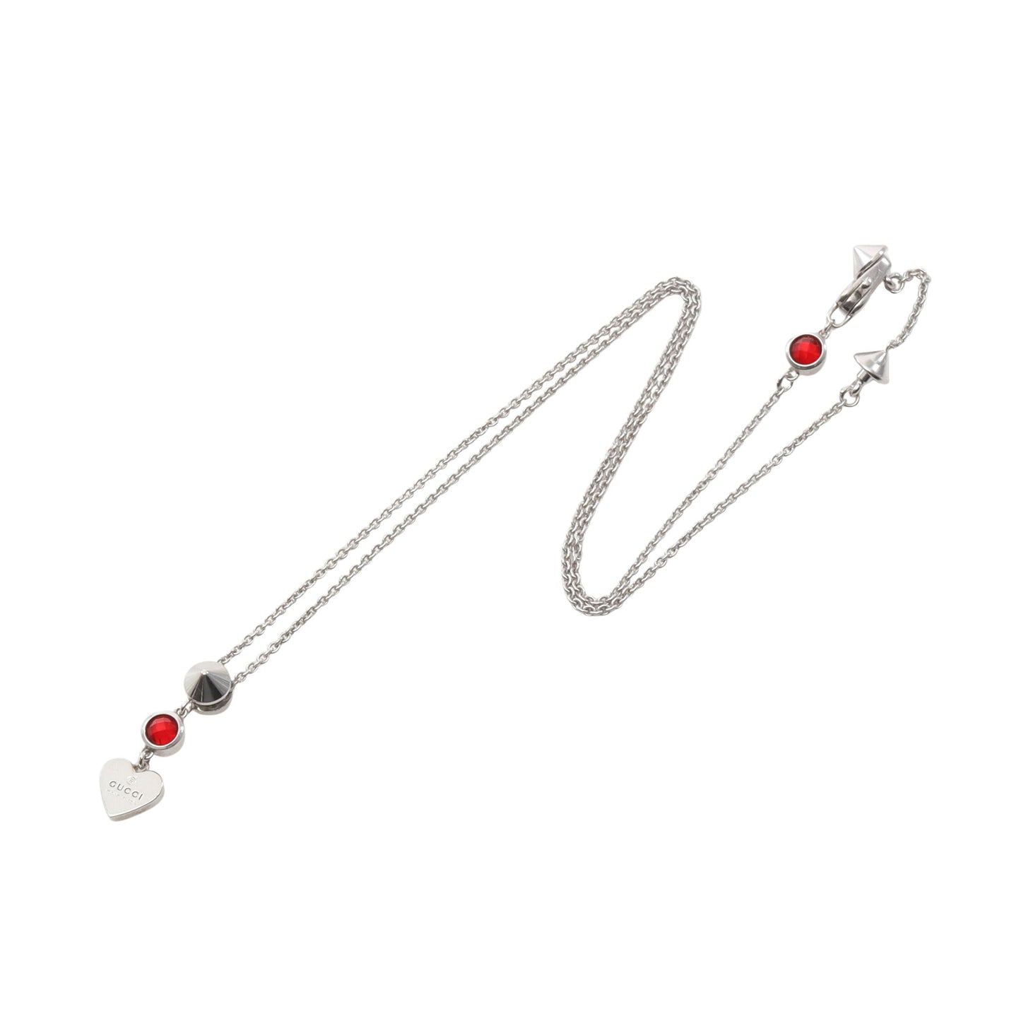 ハート ネックレス SV925 シルバー レッド グッチ アクセサリー GUCCI
