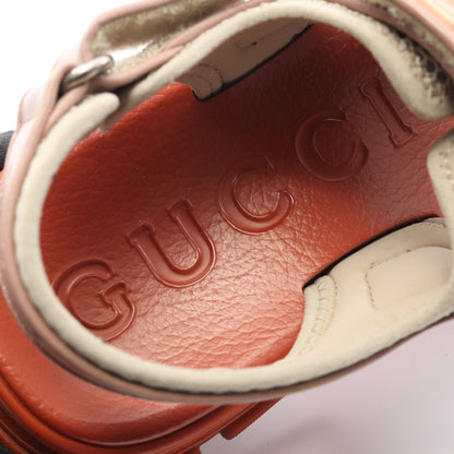 ベルクロ サンダル レザー ファブリック ダスティピンク マルチカラー グッチ シューズ GUCCI