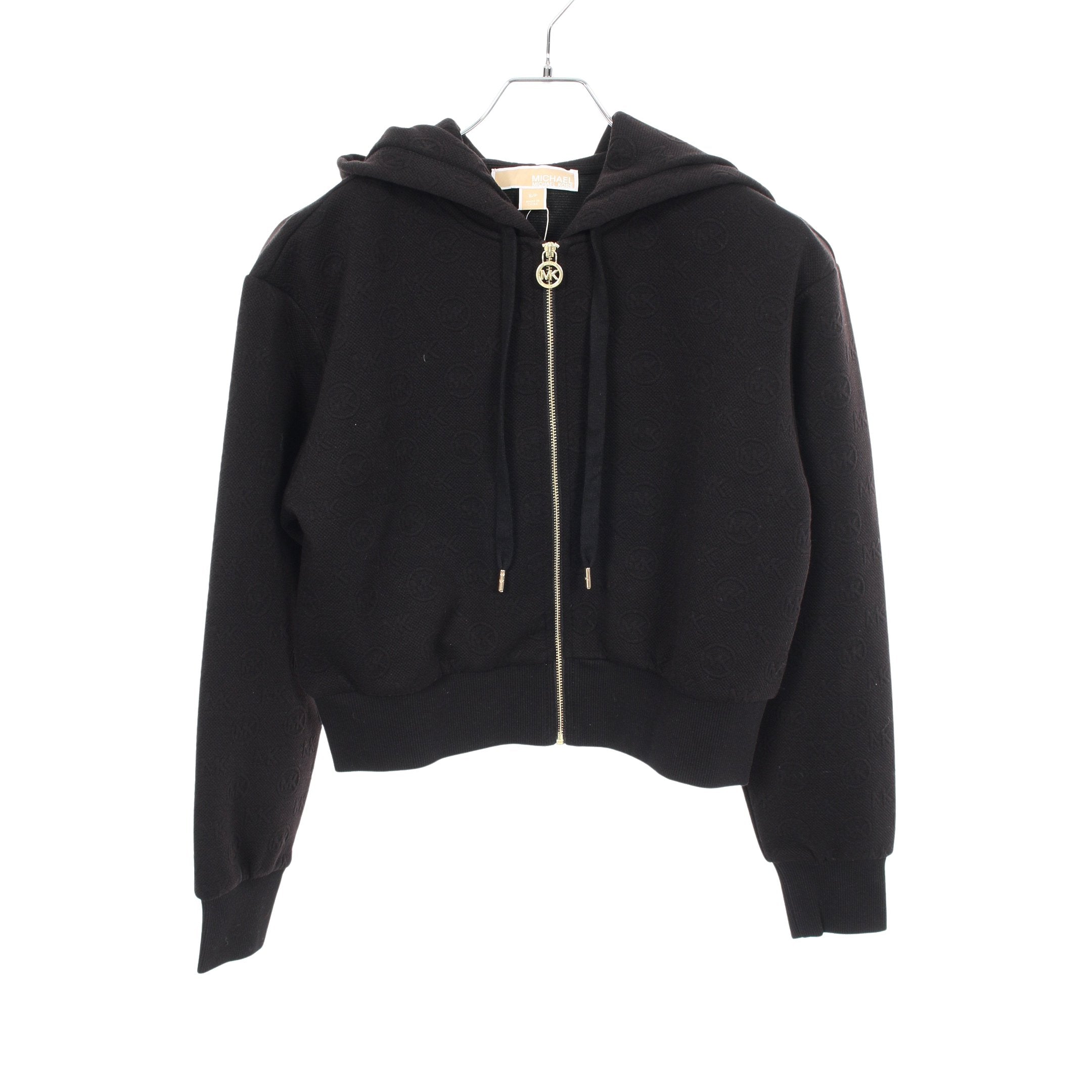 マイケルコースジップパーカー黒 ジップアップパーカー ロゴ総柄 ブラック マイケルコース – RECLO