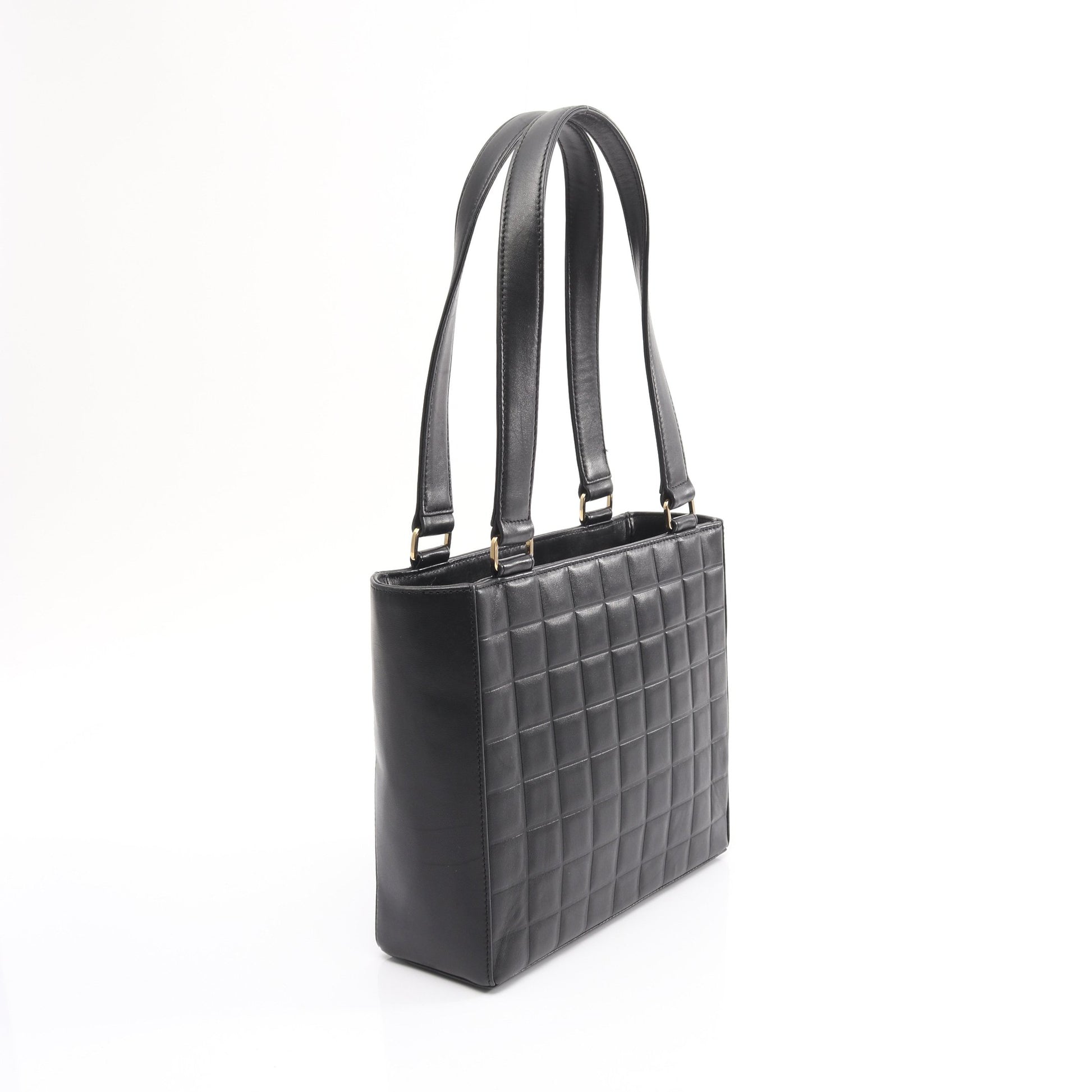 チョコバー ショルダーバッグ トートバッグ ラムスキン ブラック ゴールド金具 シャネル バッグ CHANEL