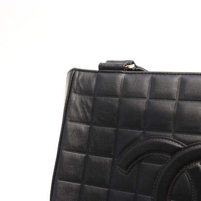 チョコバー ショルダーバッグ トートバッグ ラムスキン ブラック ゴールド金具 シャネル バッグ CHANEL