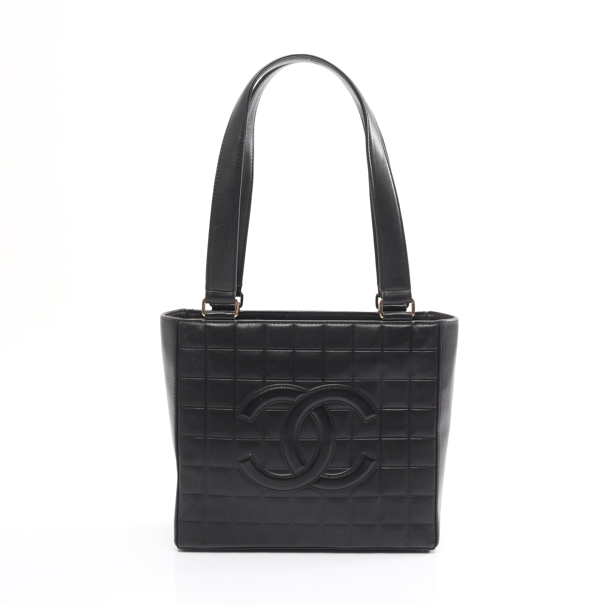 チョコバー ショルダーバッグ トートバッグ ラムスキン ブラック ゴールド金具 シャネル バッグ CHANEL