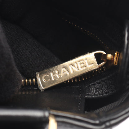 チョコバー ショルダーバッグ トートバッグ ラムスキン ブラック ゴールド金具 シャネル バッグ CHANEL