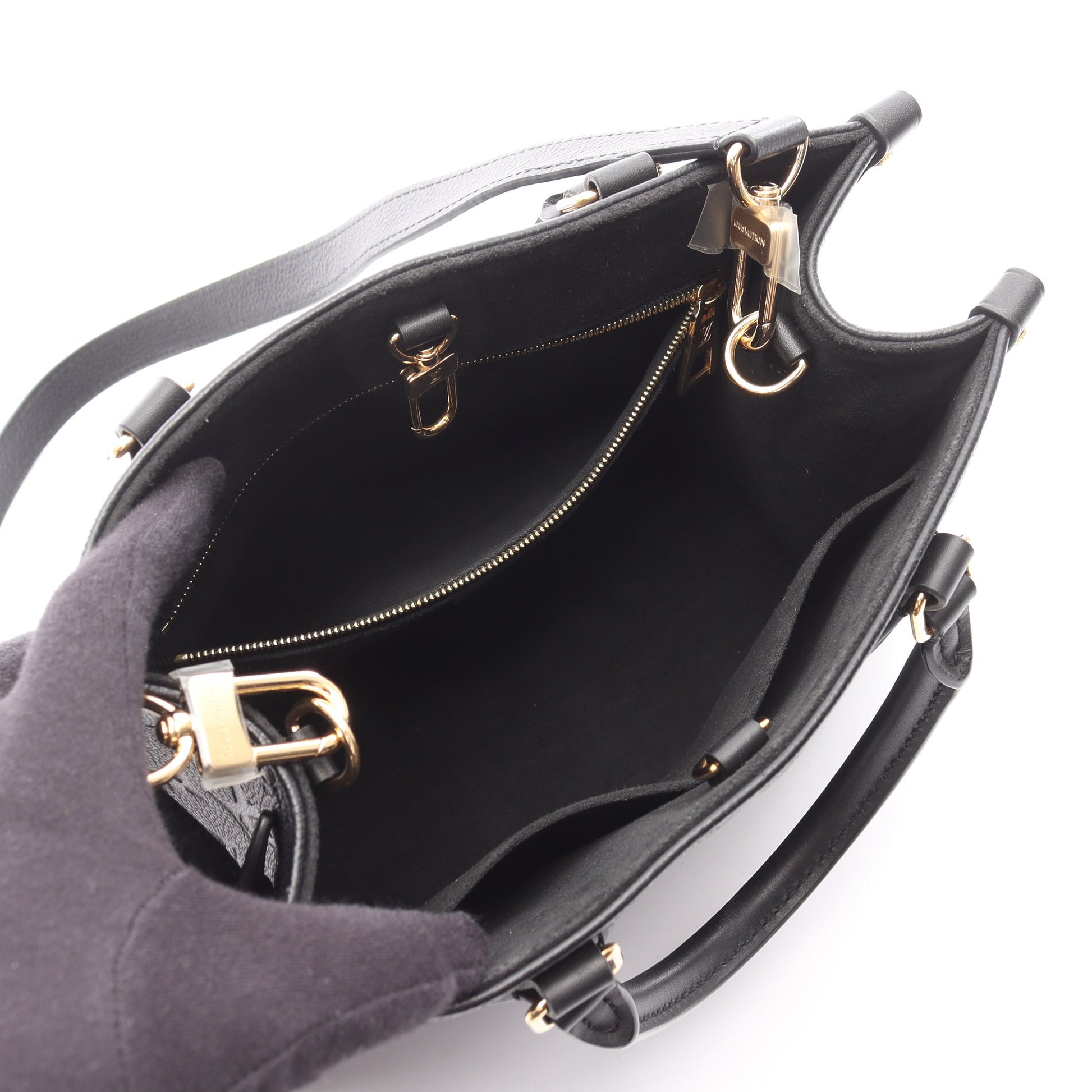 オンザゴーPM モノグラムアンプラント ノワール ハンドバッグ レザー ブラック 2WAY ルイヴィトン バッグ LOUIS VUITTON