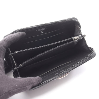 ボーイシャネル ジップ ウォレット ラウンドファスナー財布 レザー ブラック アンティークシルバー金具 シャネル 財布・小物 CHANEL