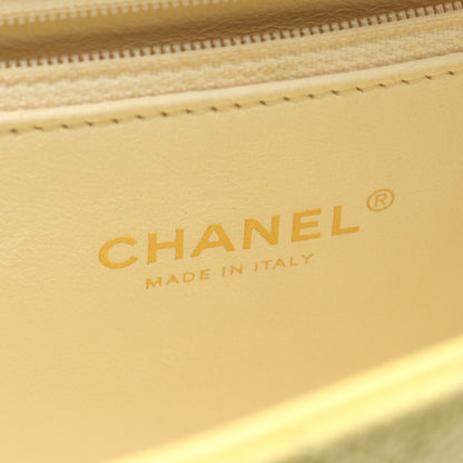 CCフィリグリー チェーンショルダーバッグ キャビアスキン ライトイエロー ゴールド金具 シャネル バッグ CHANEL