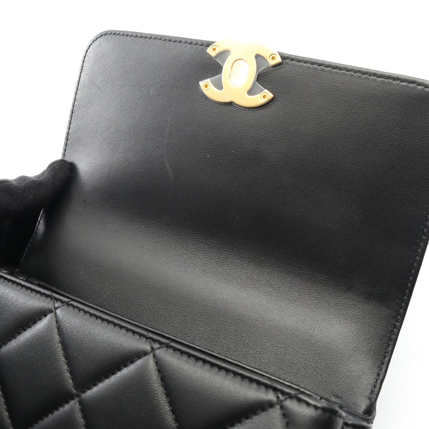 マトラッセ チェーンショルダーバッグ ラムスキン ブラック ゴールド金具 シャネル バッグ CHANEL