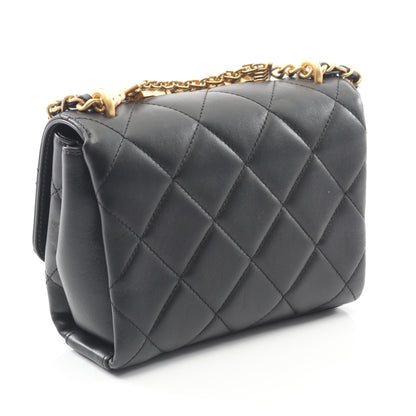 マトラッセ チェーンショルダーバッグ ラムスキン ブラック ゴールド金具 シャネル バッグ CHANEL