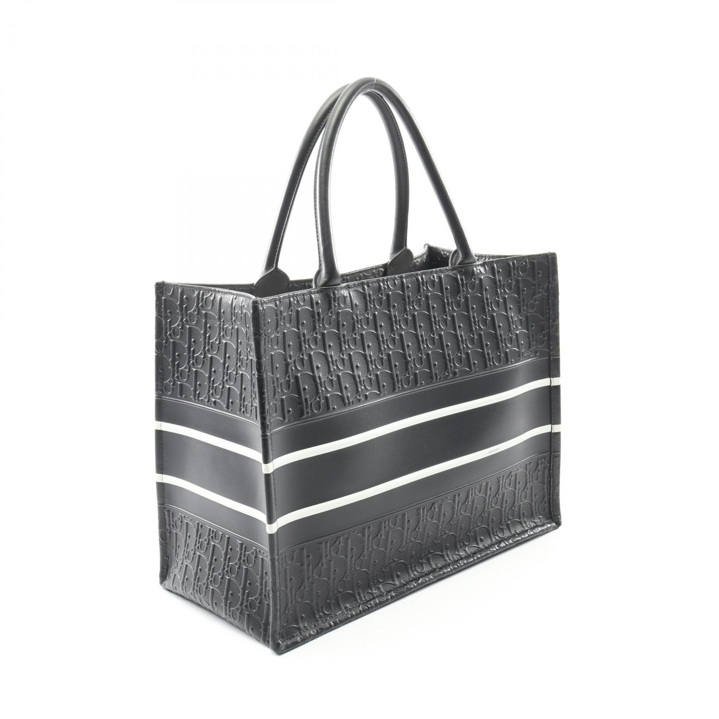 BOOK TOTE ブックトート ミディアム オブリーク ハンドバッグ トートバッグ レザー ブラック ホワイト クリスチャンディオール バッグ Christian Dior