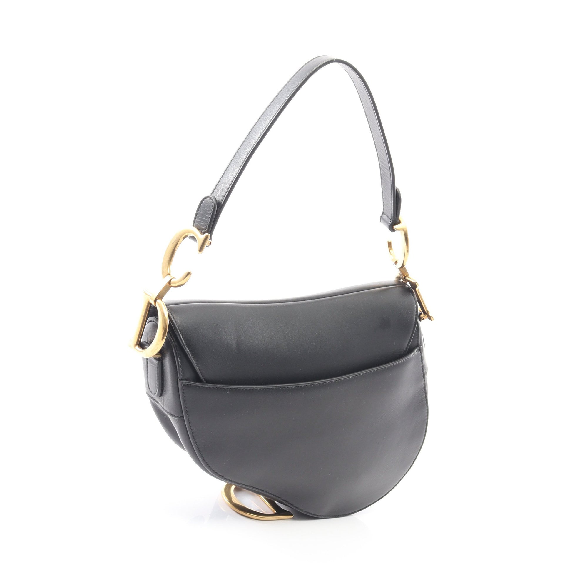 サドルバッグ ハンドバッグ レザー ブラック クリスチャンディオール バッグ Christian Dior
