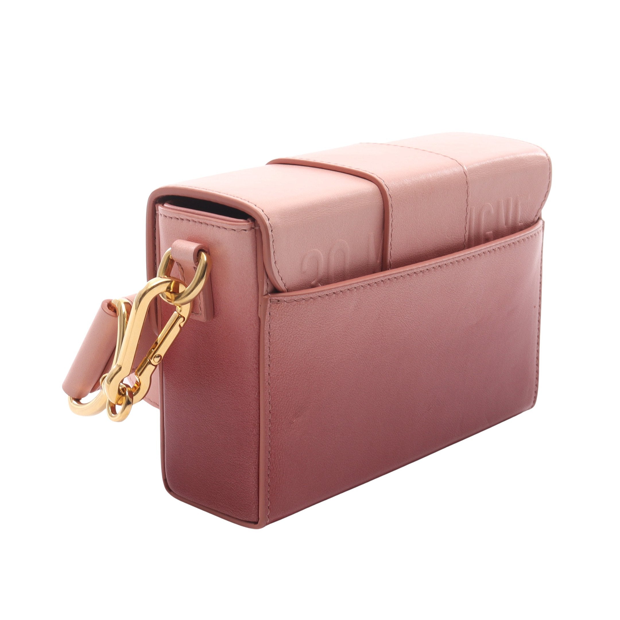 30 MONTAIGNE モンテーニュ ボックス ショルダーバッグ レザー ピンク