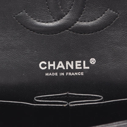 マトラッセ Wフラップ Wチェーンショルダーバッグ キャビアスキン ブラック シルバー金具 シャネル バッグ CHANEL