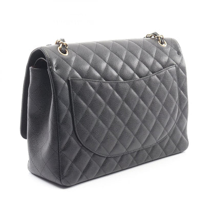 デカマトラッセ34 Wフラップ Wチェーンショルダーバッグ キャビアスキン ブラック ゴールド金具 シャネル バッグ CHANEL