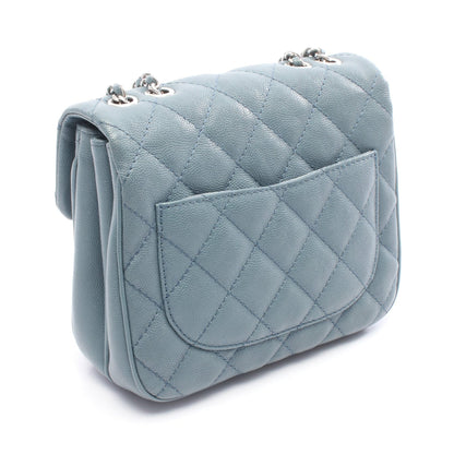 ミニマトラッセ チェーンショルダーバッグ キャビアスキン ブルーグレー シルバー金具 シャネル バッグ CHANEL