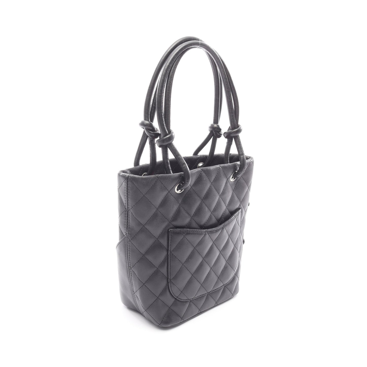 カンボンライン スモール ハンドバッグ トートバッグ レザー ブラック シルバー金具 シャネル バッグ CHANEL