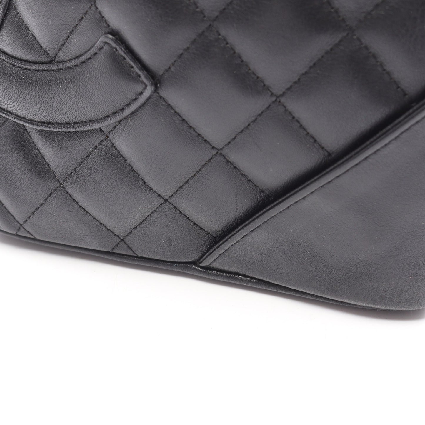 カンボンライン スモール ハンドバッグ トートバッグ レザー ブラック シルバー金具 シャネル バッグ CHANEL