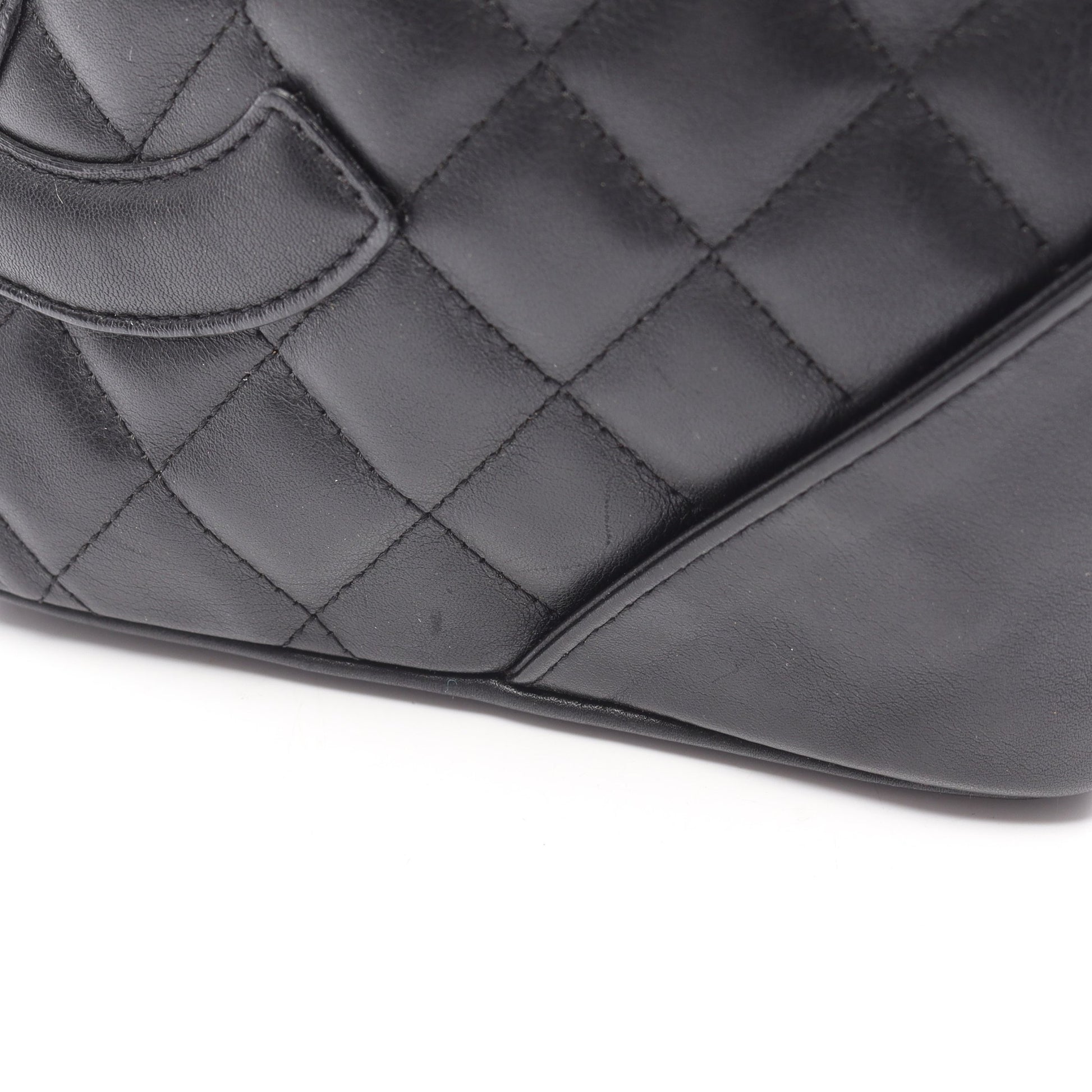 カンボンライン スモール ハンドバッグ トートバッグ レザー ブラック シルバー金具 シャネル バッグ CHANEL