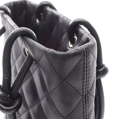 カンボンライン スモール ハンドバッグ トートバッグ レザー ブラック シルバー金具 シャネル バッグ CHANEL