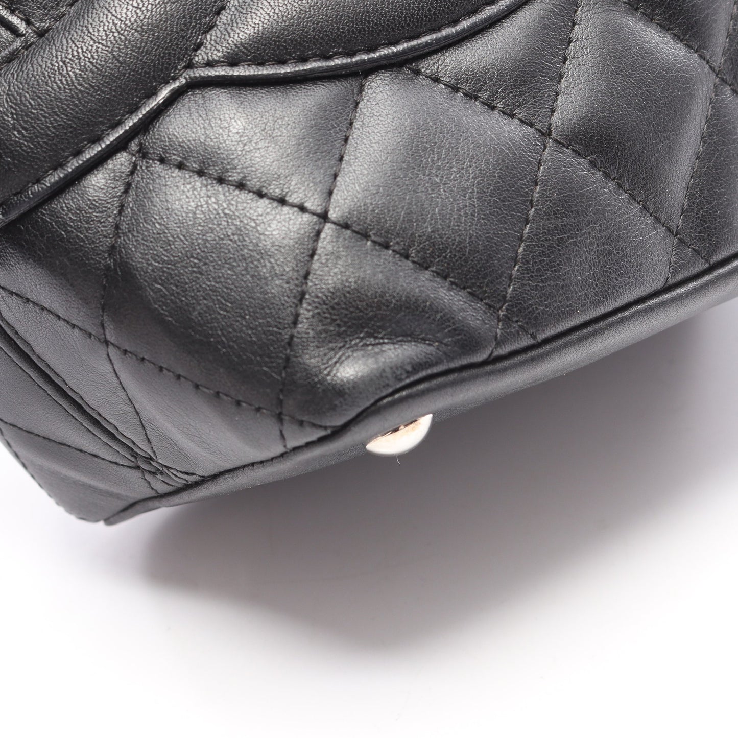 カンボンライン スモール ハンドバッグ トートバッグ レザー ブラック シルバー金具 シャネル バッグ CHANEL