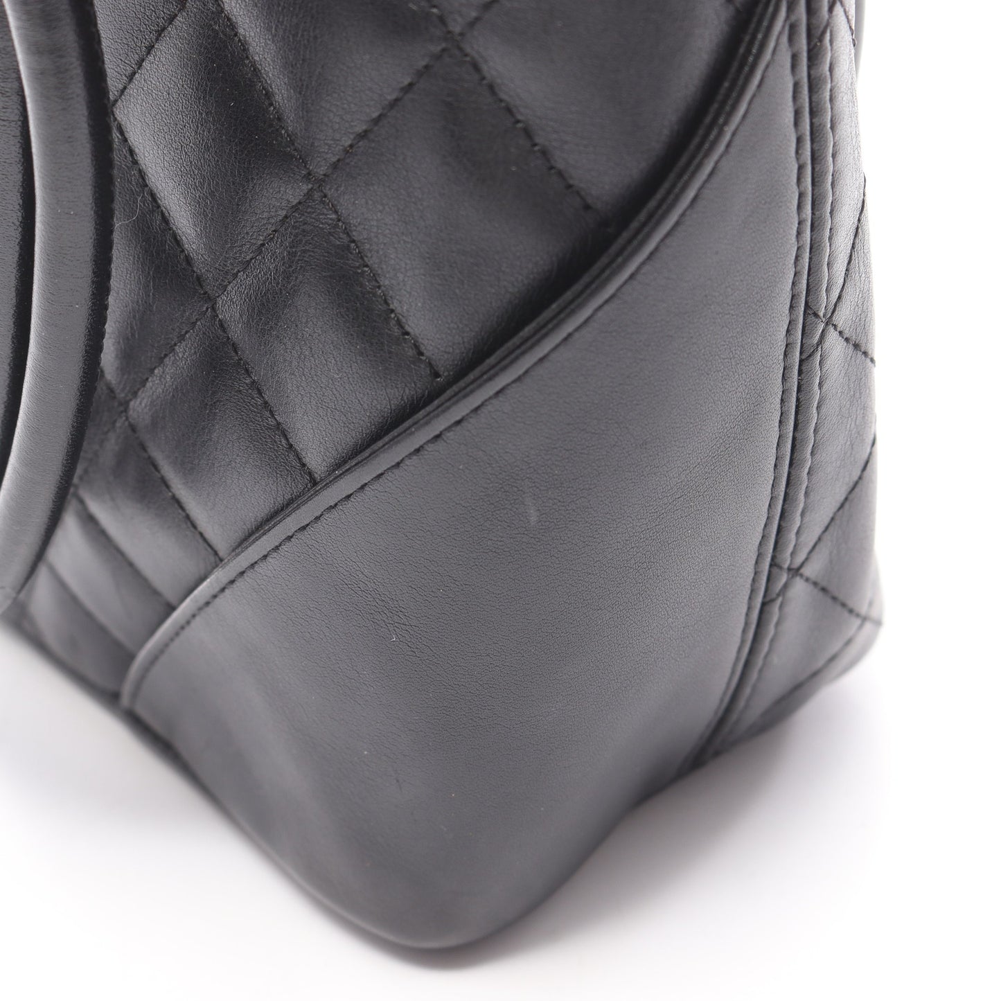 カンボンライン スモール ハンドバッグ トートバッグ レザー ブラック シルバー金具 シャネル バッグ CHANEL