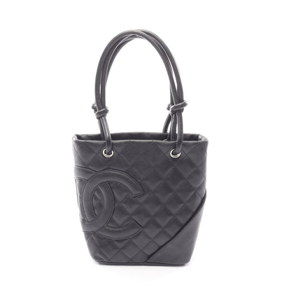 カンボンライン スモール ハンドバッグ トートバッグ レザー ブラック シルバー金具 シャネル バッグ CHANEL