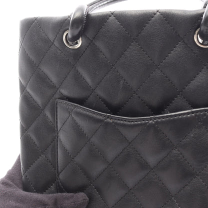 カンボンライン スモール ハンドバッグ トートバッグ レザー ブラック シルバー金具 シャネル バッグ CHANEL