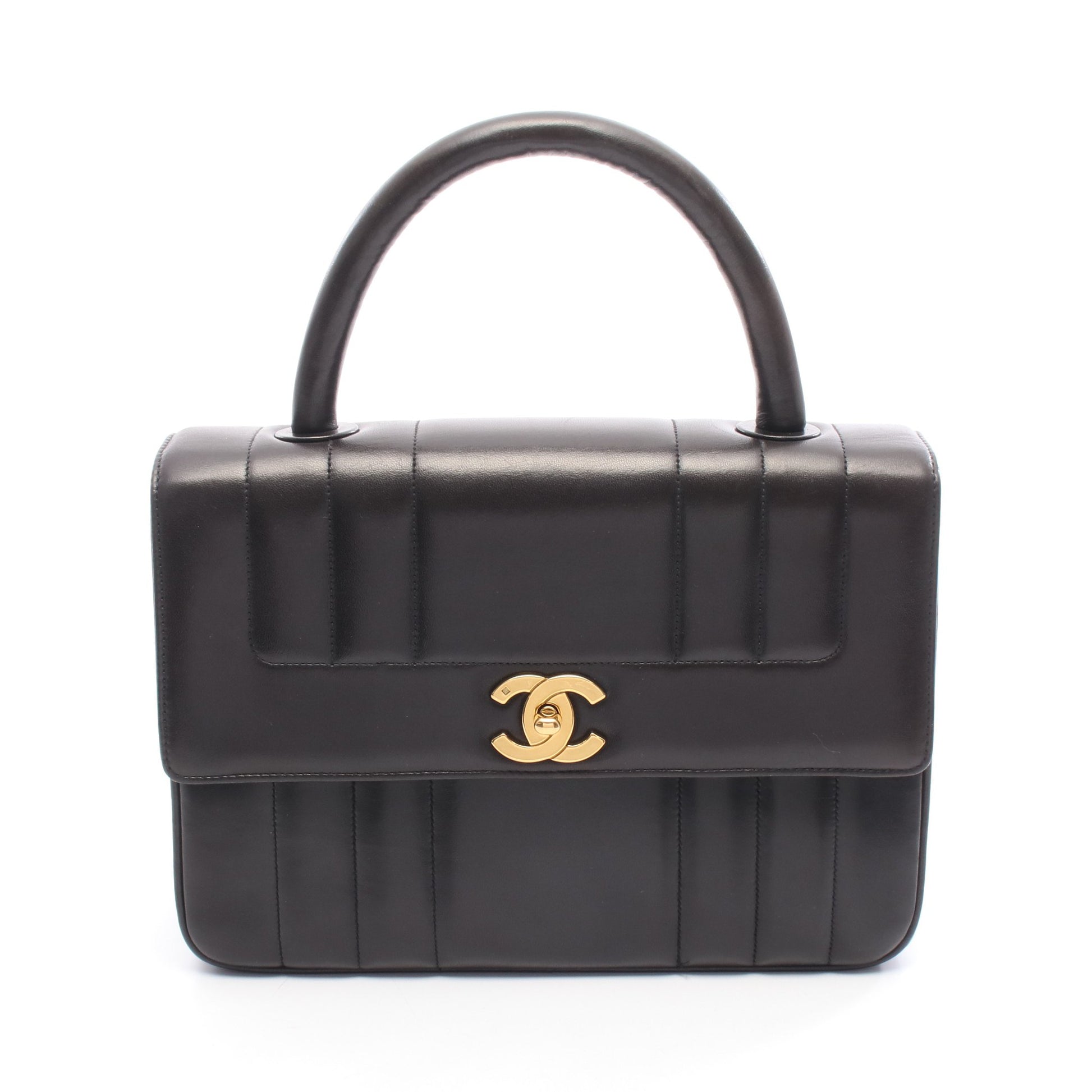 マドモアゼル ハンドバッグ ラムスキン ブラック ゴールド金具 シャネル バッグ CHANEL