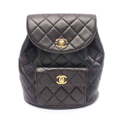 マトラッセ バックパック リュックサック ラムスキン ブラック ゴールド金具 シャネル バッグ CHANEL