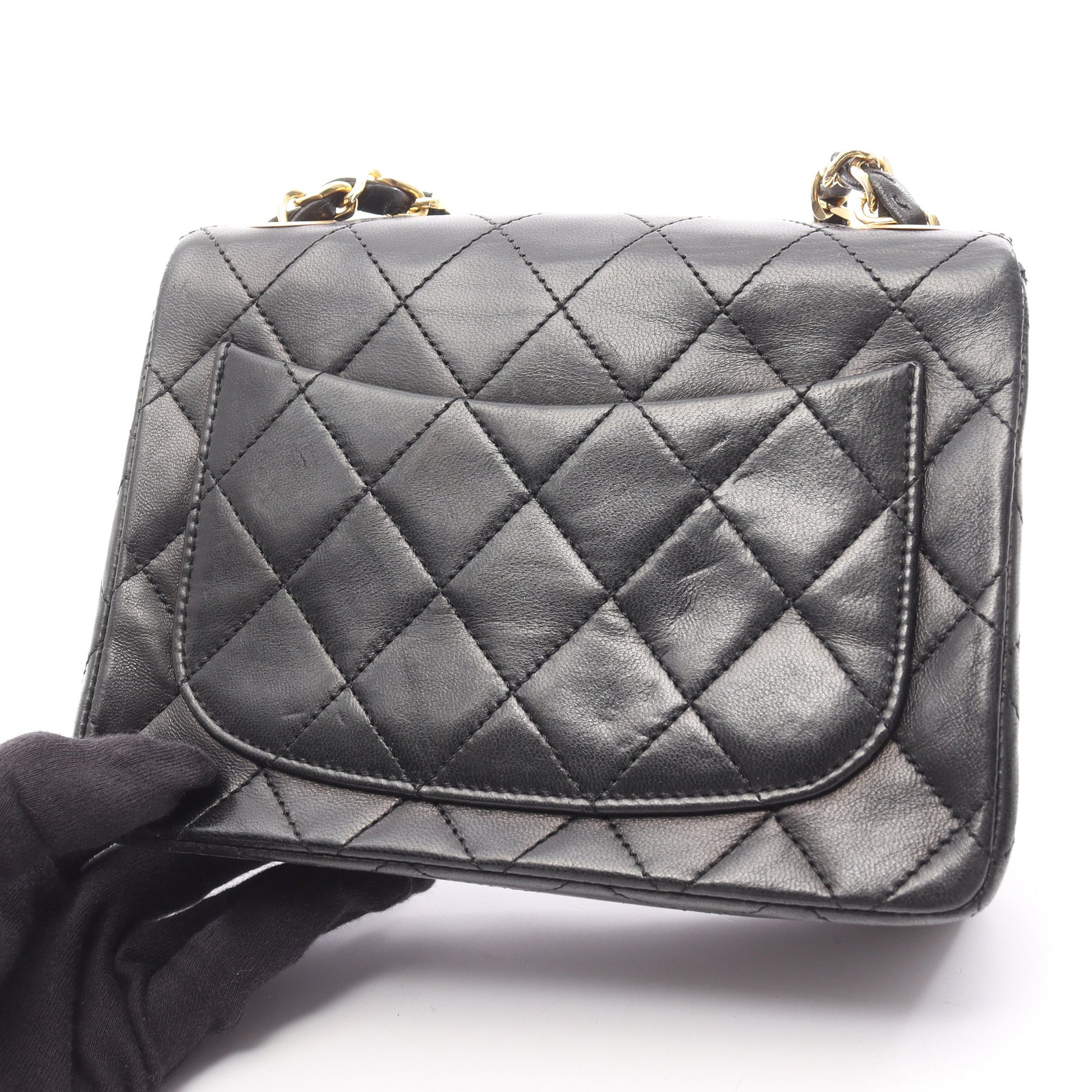 ミニマトラッセ チェーンショルダーバッグ ラムスキン ブラック ゴールド金具 シャネル バッグ CHANEL