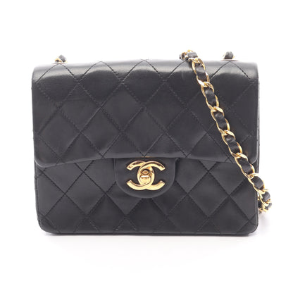 ミニマトラッセ チェーンショルダーバッグ ラムスキン ブラック ゴールド金具 シャネル バッグ CHANEL