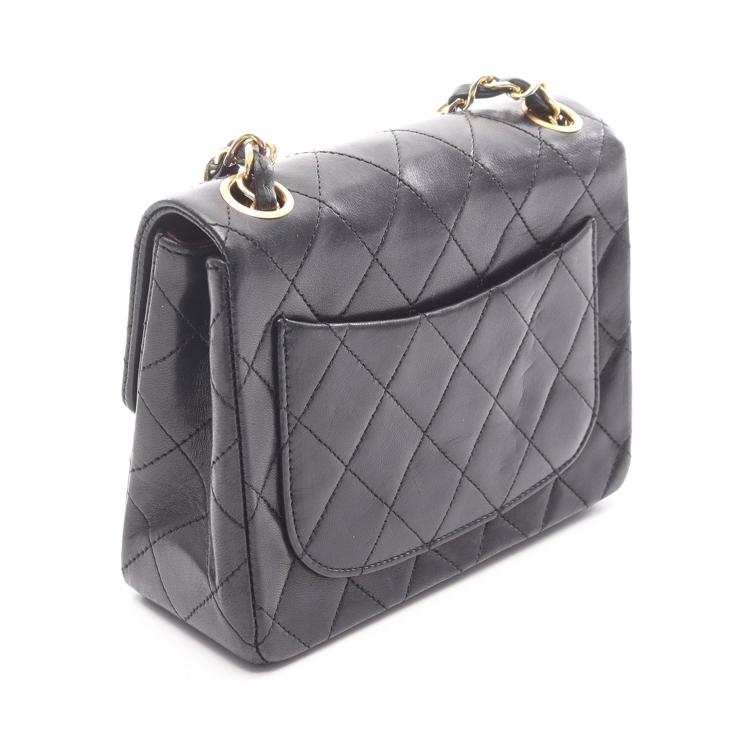 ミニマトラッセ チェーンショルダーバッグ ラムスキン ブラック ゴールド金具 シャネル バッグ CHANEL