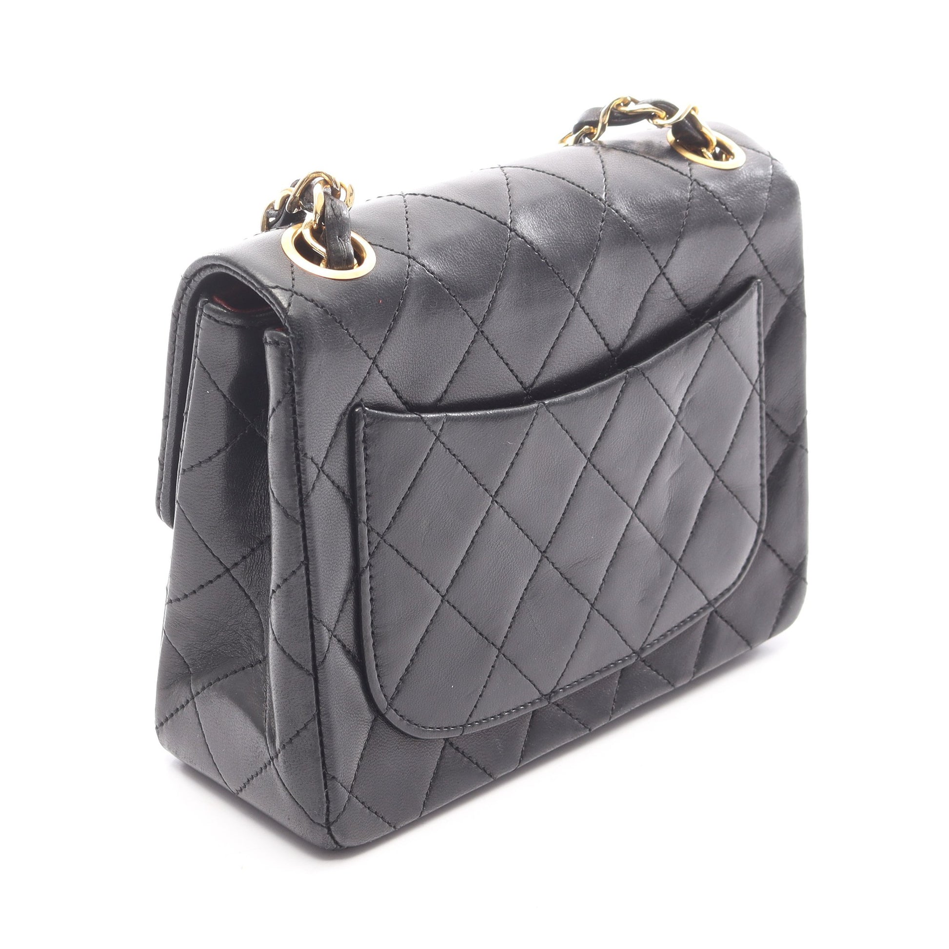 ミニマトラッセ チェーンショルダーバッグ ラムスキン ブラック ゴールド金具 シャネル バッグ CHANEL