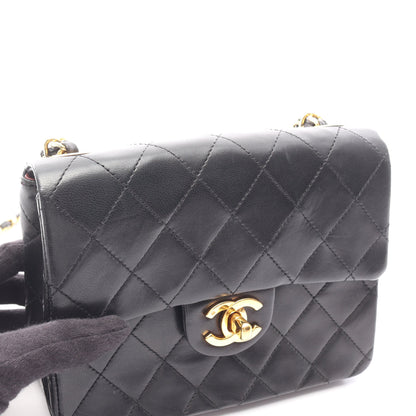 ミニマトラッセ チェーンショルダーバッグ ラムスキン ブラック ゴールド金具 シャネル バッグ CHANEL